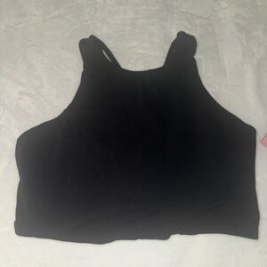 Athleta Black Fitted Crop Tank Top